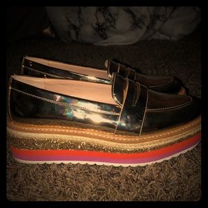 Aldo multicolored loafer platforms